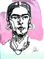 Frida Kahlo drawing, print