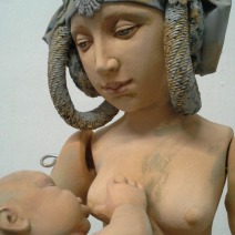 Breastfeeding madonna after renaissance painting