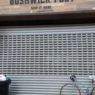 Bushwick Post stencil sign